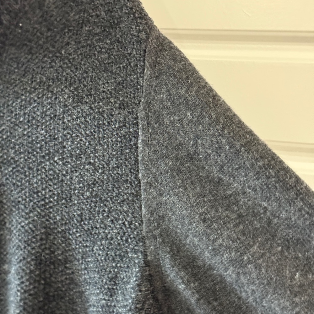 Gianetti Gray Henley Wool-Blend Sweater Classic Traditional Large 90s Cabincore - Picture 5 of 6